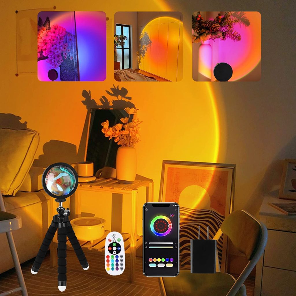 Smart Sunset Lamp Projection 16 Colors Led Sunset Projection Lamp App